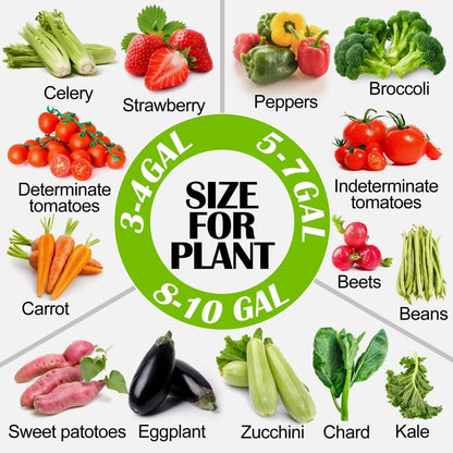 5 Gallon Grow Bags 6 Pack,Fabric Pots 5 Gallon for Healthy Plant Growth - Durable and Reusable Garden Bags to Grow Vegetables,Fruits,and Flowers