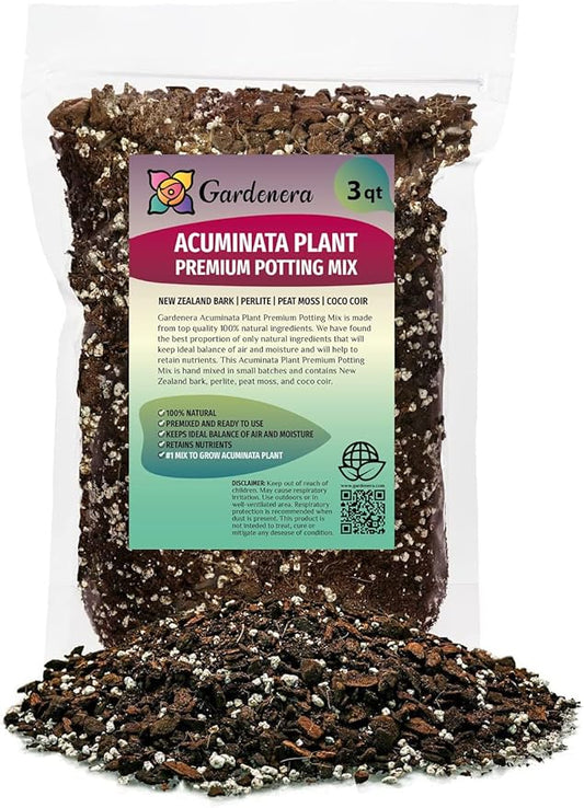 Premium Monstera Acuminata Potting Soil - Enhances Aeration and Drainage for Optimal Growth by Gardenera - 3 Quart