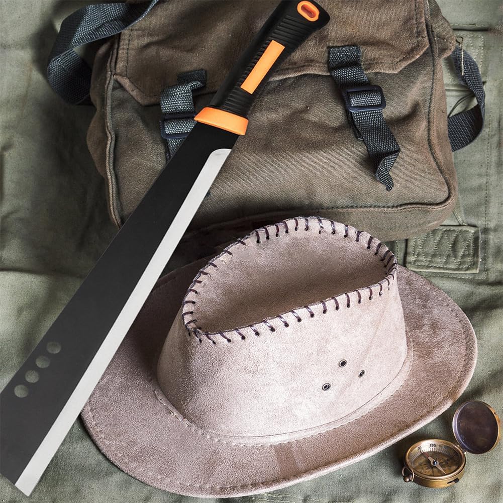 Machete for Yard Work and Cutting Trees Heavy Duty Machetes Brush Clearing Sickle Knife with Cold Steel Blade, Hand Harvest Sickle for Weeding Gardening