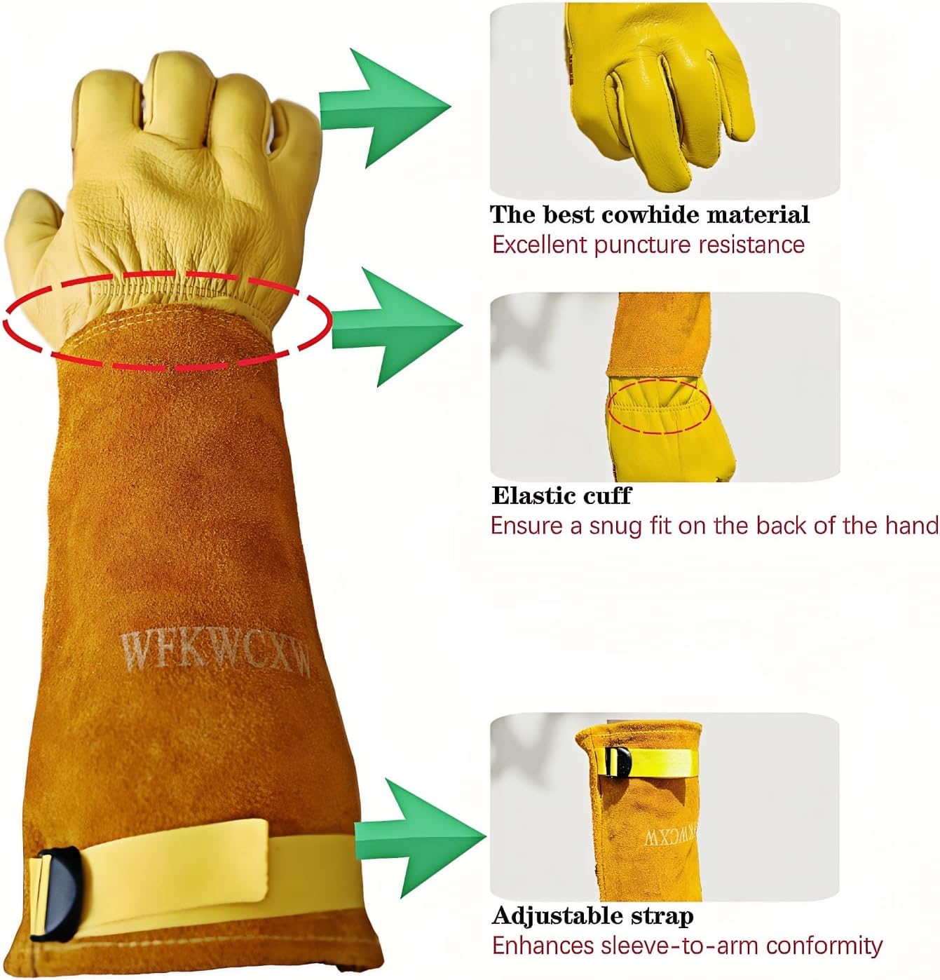 Gardening Gloves for Women/Men,Rose Pruning Long Leather Garden Gloves Thorn Proof