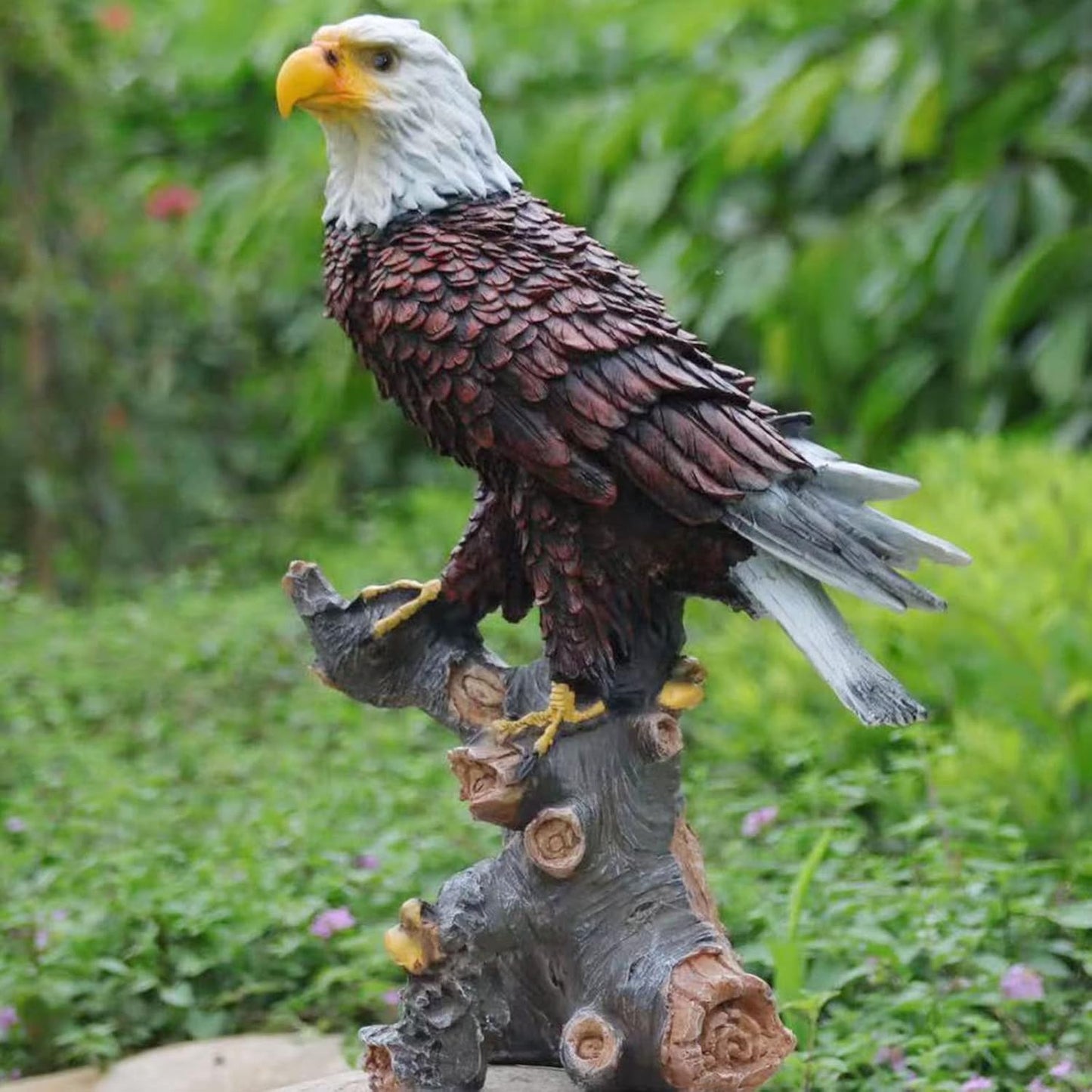 Garden Sculpture & Statue Flight of Freedom American Bald Eagle Hanging Bird Decor - Hand-Painted Majestic America Indoor/Outdoor USA Decor for Patio, Office