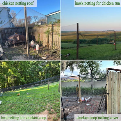 Bird Netting for Chicken Coop 15x15Ft, 1/2" Mesh, Strong Woven Poultry Netting Roof Cover for Chicken Run, Heavy Duty Bird Net for Fruit Trees, Blueberry, Vegetables, Garden Protection