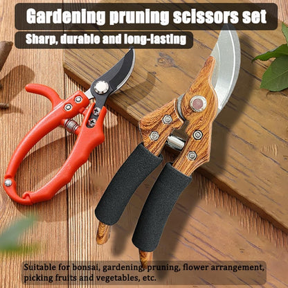 2-Pack Garden Shears Pruning, Flower Scissors for Cutting Fresh Flowers, Professional Garden Clippers Set & Plant Trimmers for Tree, Gardening, Ergonomic Handle