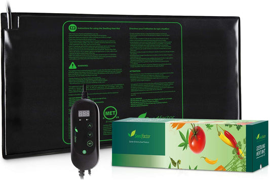Seedfactor MET Certified Seedling Heat Mat with 50℉~108℉ Digital Thermostat Controller for Seed Germination (48" X 20" & Thermostat Controller)