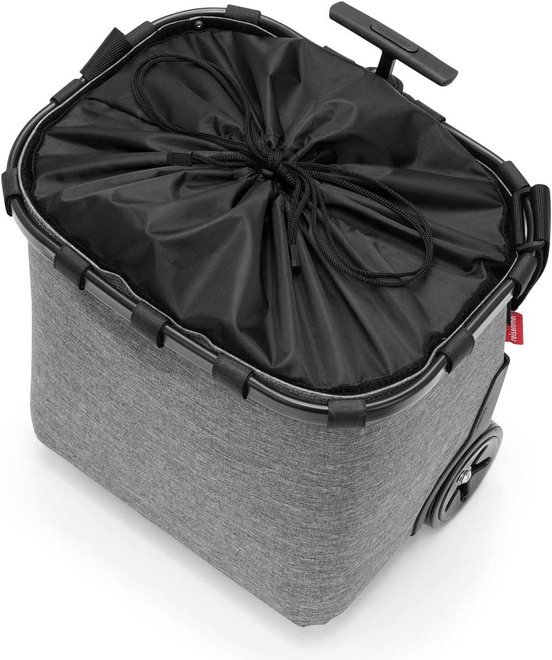reisenthel carrycruiser Twist Silver - Portable Shopping Trolley with Sturdy Aluminum Frame, Shoulder Strap and Removable mesh Inner Bag -Water-Repellent