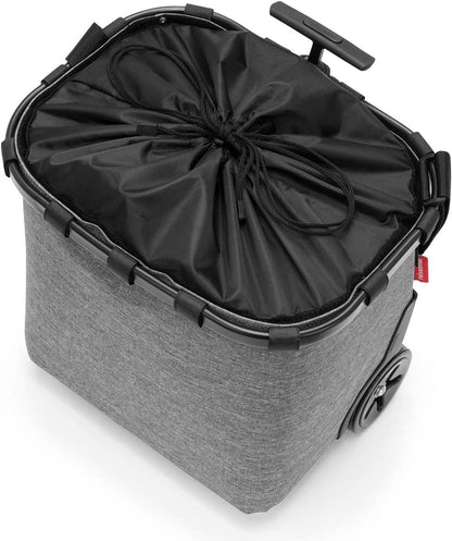 reisenthel carrycruiser Twist Silver - Portable Shopping Trolley with Sturdy Aluminum Frame, Shoulder Strap and Removable mesh Inner Bag -Water-Repellent