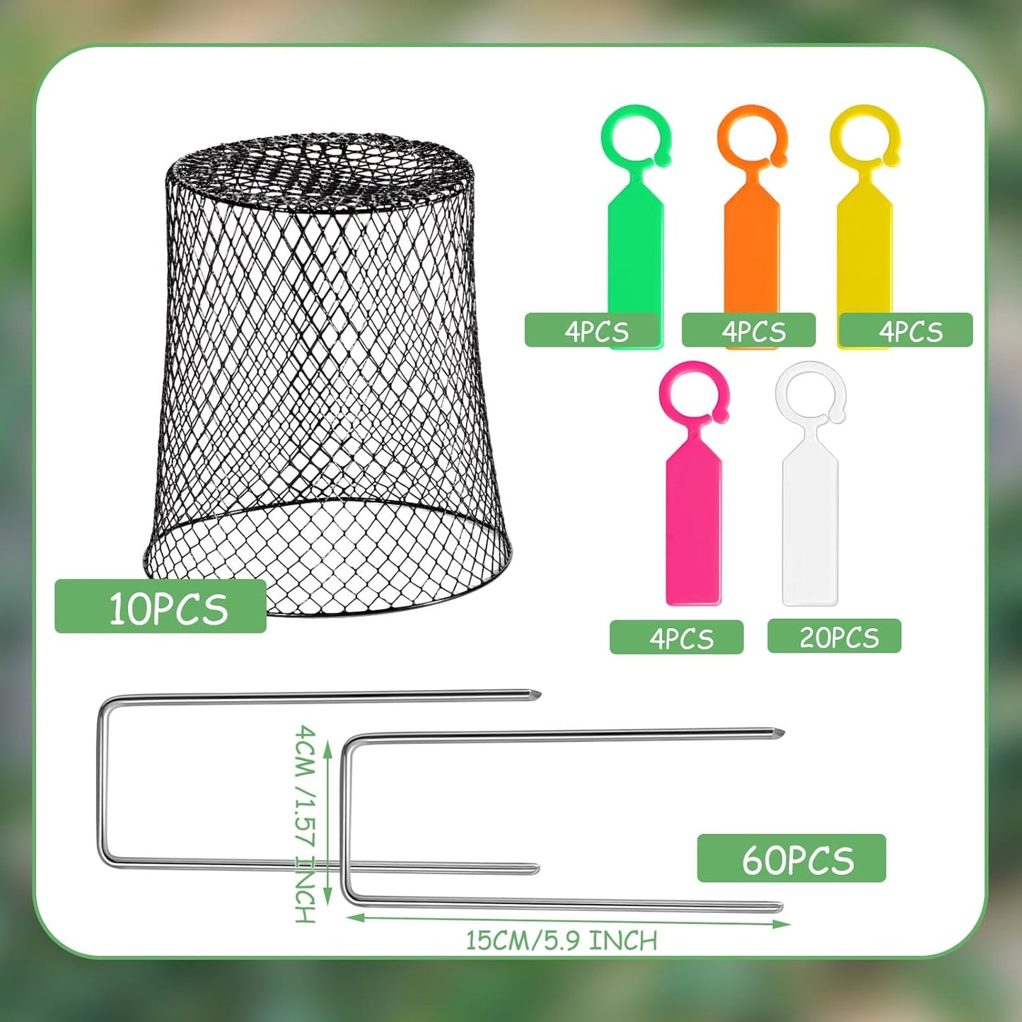 10 Pcs Garden Chicken Wire Plant Covers, 11x11Inch Metal Wire Garden Cloches Chicken Wire Cloche Plant Protector Heavy Duty Garden Plant Cloche for Keeping Bunnies Chicken Squirrels Birds Other Out
