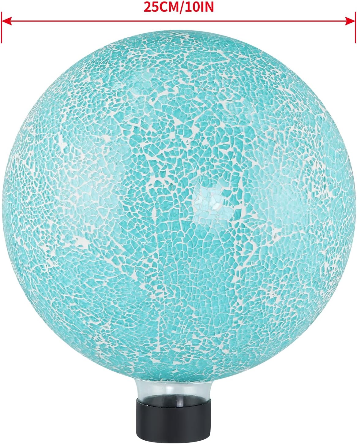 MDLUU Mosaic Gazing Ball, 10-Inch Decorative Gazing Globe, Glass Gazing Sphere for Garden, Outdoor Landscape Decor (Teal Blue)