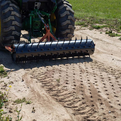 Titan Attachments 3 Point 6 ft Drum Spike Aerator, Fits Cat 1 & 2 Tractors, Tow-Behind Soil Penetrator, Adjustable Weight for Compact Soil, Pull Behind Lawn Tool for Drainage & Fertilization