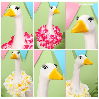 Geelin 7 Pcs Porch Goose Outfit Eyelash for 23/17'' Plastic Lawn Goose Statue Mink Fake Lashes End 3D Salon Eyelashes Reusable for Lawn Patio Art Decoration (Black)