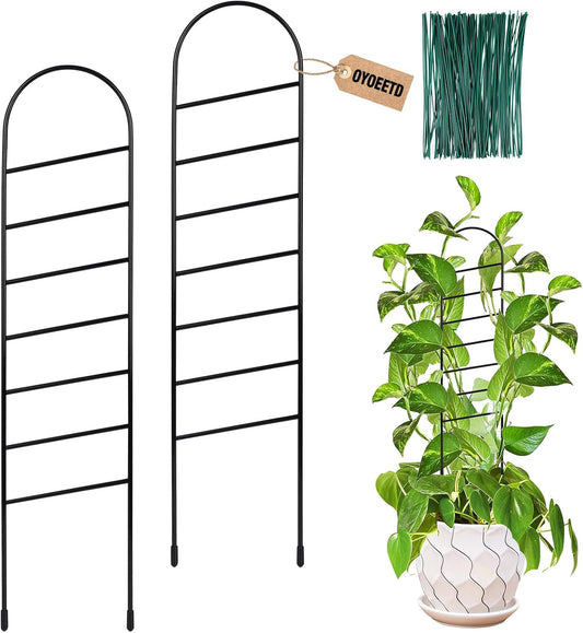 17.5 Inch Indoor Plant Trellis for Climbing Plants, Small Metal Garden Trellis for Potted