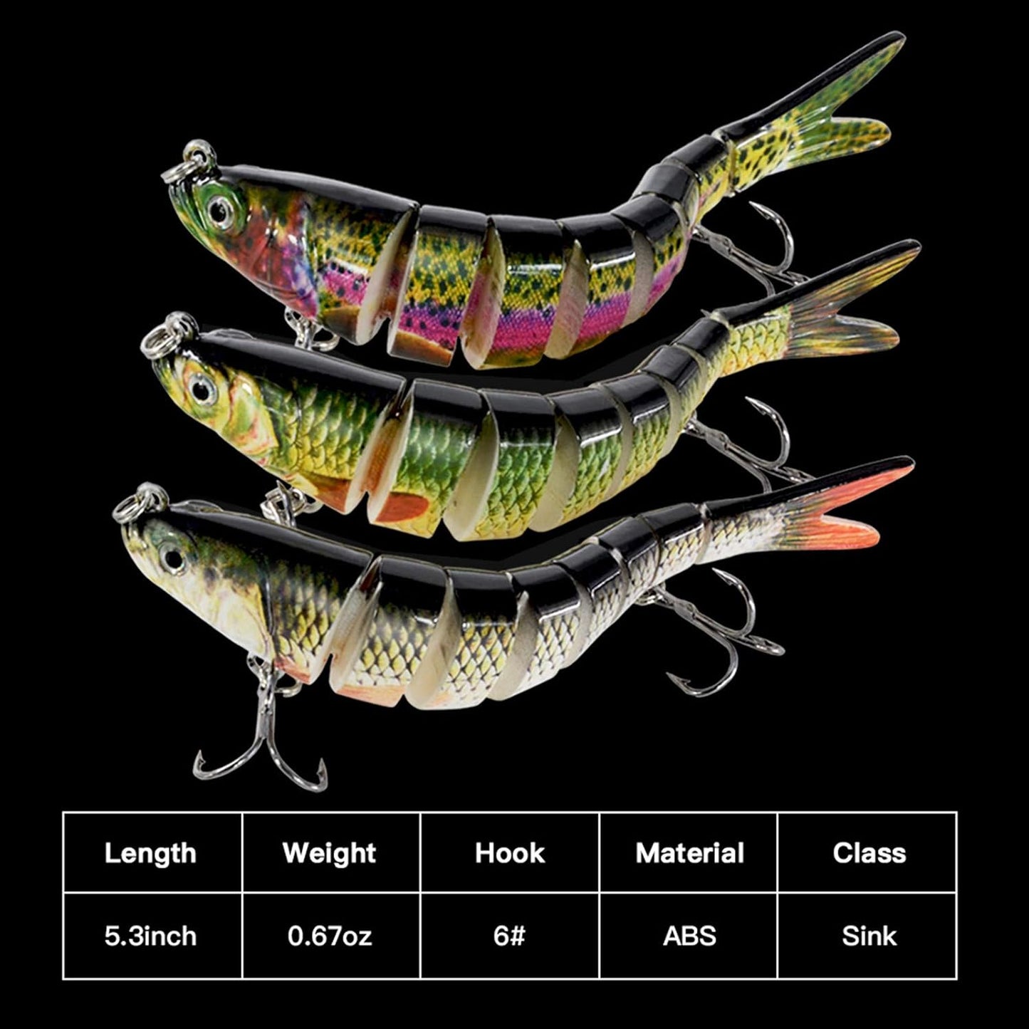 Fishing Lures for Bass Trout Topwater Multi Jointed Swimbaits Slow Sinking Bionic Swimming Lures Bass Freshwater Saltwater Bass Lifelike Fishing Lures Kit