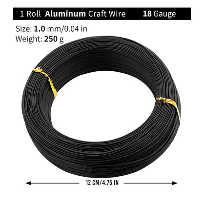 Black-1.0-Anodized Aluminum Bonsai Training Wire 250g Large Roll,Many Size to Choose,KSVZS Bendable Metal Wire for Crafts,Sculpting,Armature and Daily Use,Necessities for Family