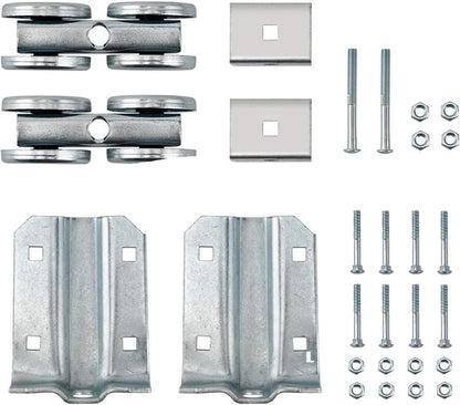 HOME MASTER HARDWARE Box Rail Hanger Kit 2 Set,Exterior Barn Door Hardware Kit,Each Rated Safe Working Load 225 lbs,Zinc Plated