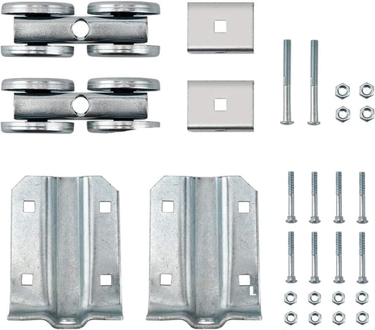 HOME MASTER HARDWARE Box Rail Hanger Kit 2 Set,Exterior Barn Door Hardware Kit,Each Rated Safe