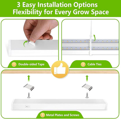 FOXGARDEN Grow Lights for Indoor Plants, 2FT 80W (8×10W) Full Spectrum LED Plant Growing Lamp, Grow Light Strip, Plug and Play, Separate Switch, 8-Pack