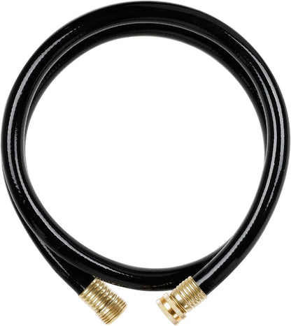 Worth Short Lead-in Black Garden Hose 5/8 in. x 10 ft. -Brass Aluminum Ends for Household & Yard Use -Medium Duty Durable Flexible Lightweight Water Pipe -Kink Free, No Leaking, Male/Female Fittings