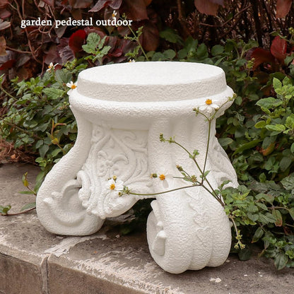Outdoor Pedestal Stand for Garden Decor - ClassicalL Plinth Pedestal Stand for Statues, Decorative Garden Pedestals and Statue Stand,12" Tall
