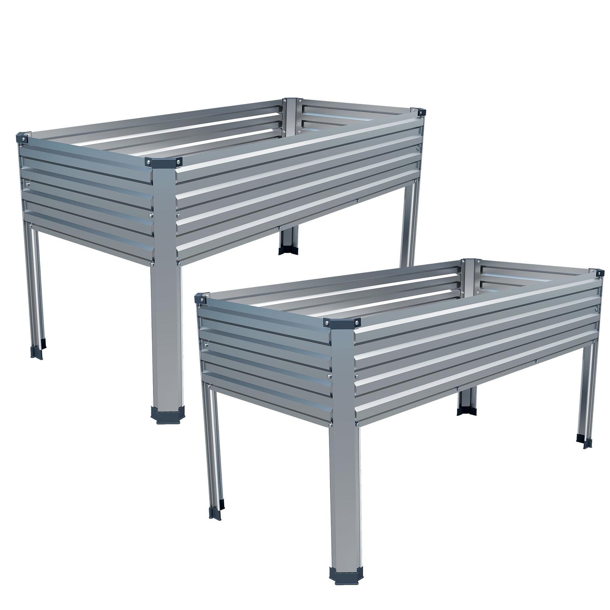 DIIYIV Galvanized Raised Garden Bed with Legs,2PCS 48×24×30in Elevated Planter Box for