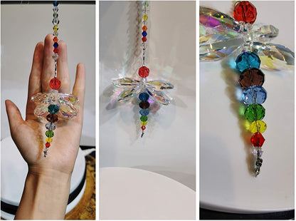 H&D Window Dragonfly Pendant Crystal Suncatcher Fengshui Rainbow Maker