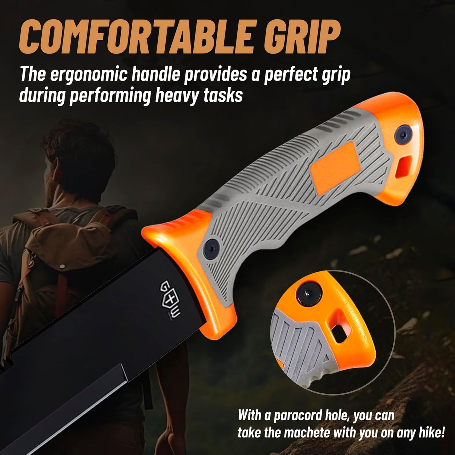 Machete with Saw - 25” Heavy Duty Tool & Sheath - Ergonomic No-Slip Handle - Survival Knife with Serrated Blade - Machetes for Bushcraft Outdoor Hunting Garden Cutting Trees and Yard Work