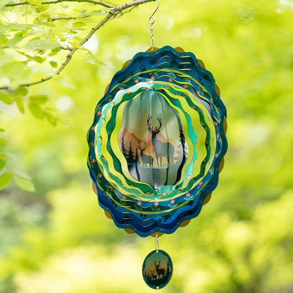 Light Catcher Elks Wind Spinner for Outdoor, 12 inch Hanging Wind Spinners Garden Yard Patio Window Decor, 3D Kinetic Deer Wind Sculpture, Unique Gift for Women Mom Grandma Wife Men Holidays