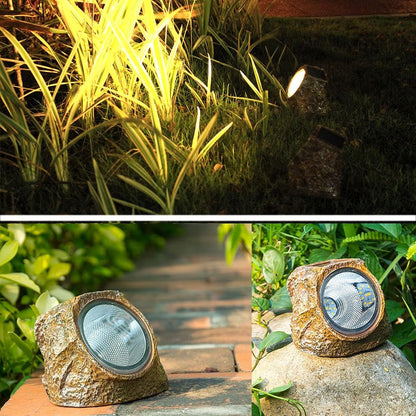 EiGreen Solar Garden Rock Lights Outdoor, 2 Pack 10 LED Waterproof Solar Powered Rock Light， Outdoor Landscaping Spotlights, for Indoor and Outdoor Decoration