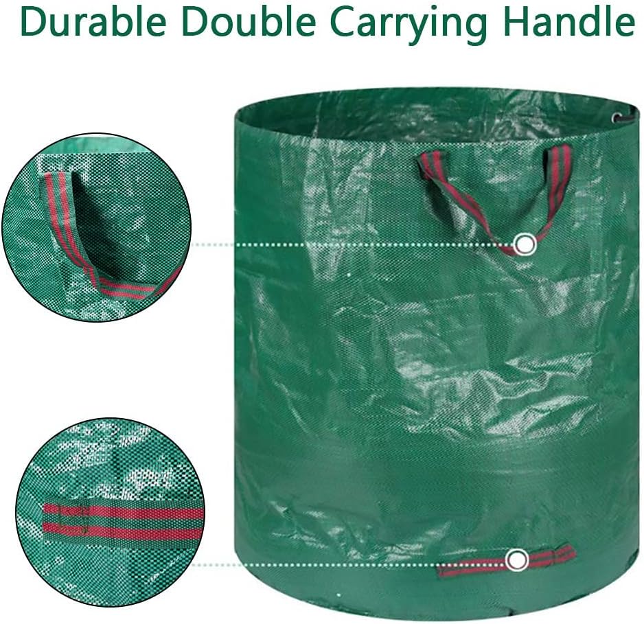 3-Pack 32 Gallon Garden Waste Bag Leaf Bags Reusable Heavy Duty Waste Bags Perfect for Garden, Lawn, Leaf/Leaves, Yard Debris Storage and Garden Accessories