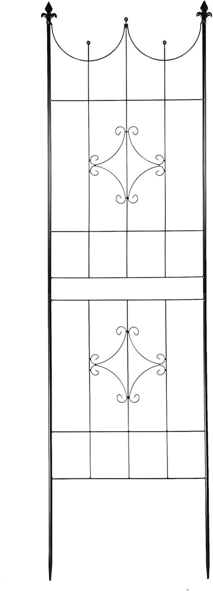 OUTOUR Larger Garden Trellis Plant Support Wire Lattice Grid Panel Stake Fence, 70"x20", for Climbing Plants, Potted Vines Vegetables Vining Flowers Ivy Roses Clematis, Lawn Backyard Patio, Black