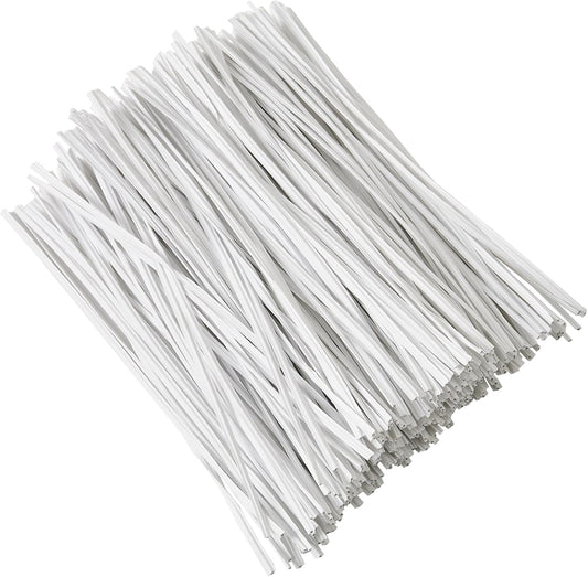 300 pcs 5 inches White Plastic Twist Ties, Cable Ties, for Bags, Gardening Tools