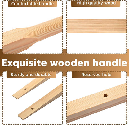 uyoyous 1 Pair Wheelbarrow Handles Replacement 59" Wood Wheel Barrow Replacement Handle Kit with 2 Wheelbarrow Wedge Heavy Duty Wood with Tough Seal Coat and Pre Drilled Holes, Easy to Install