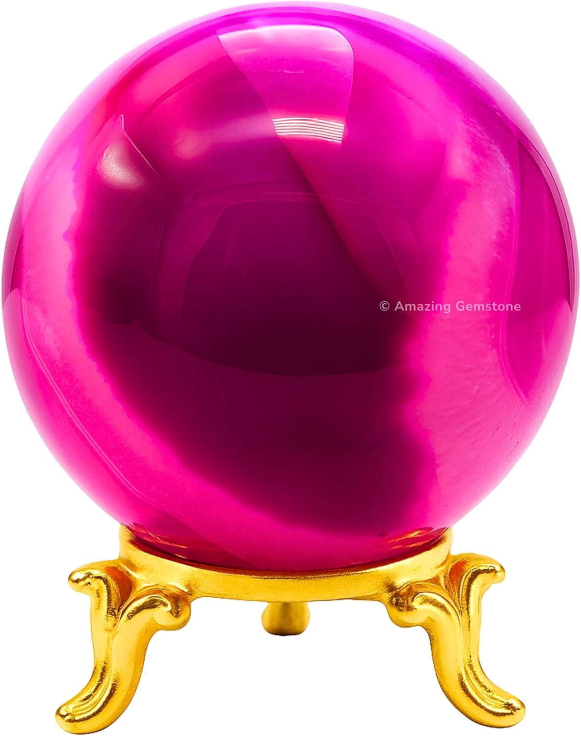 Amazing Gemstone Pink Onyx Crystal Ball with Stand - 2 Inches Crystal Sphere Meditation Balls for Witchcraft and Decorative Balls