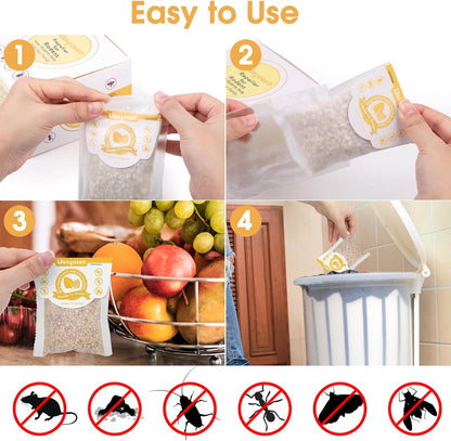 Natural Mouse Repellent Pouches with Peppermint Oil - Indoor Outdoor Rodent Repellent Deterrent for Home Garage Car - 10 Pack Effective Mice Control Safe for Pets and Kids