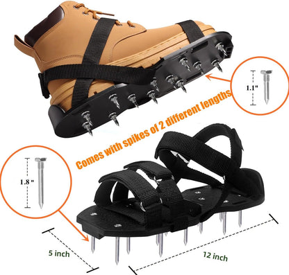 Gunite Spiked Shoes for Epoxy Floor,2 in 1 Fully Assembled，2 Lengths of Spikes with 1.8"" and 1.2"" Short Spikes，Perfect for Epoxy Garage Floors,Overlays, Lawn Aeration，Aerator Shoes