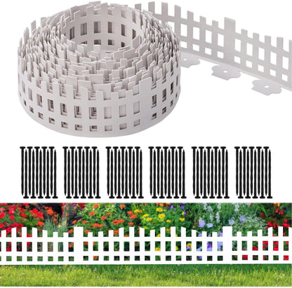 Garden Edging 33FT, Landscape Edging Borders [Extra Tall 4.9IN ] Flexible Lawn Edging Kit with 60pcs Stakes,Mini Plastic Fence for Tree Flowerbeds Grass Yard -White-2