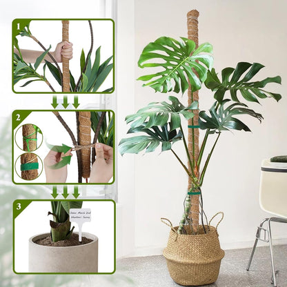 48 Inch Moss Pole, 2Pack Bendable Moss Pole for Plants Monstera, Tall Moss Poles for Climbing Plants Indoor, Large Pole Support, Garden Trellis Plant Stick Stakes for Potted Plants, Pothos