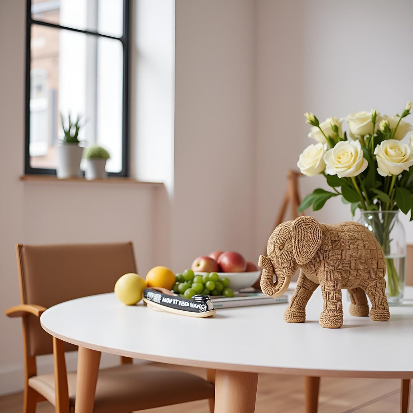 African Animal Elephant Statue Decor, Table Room Home Decoration, Modern Art Sculpture, Handmade Resin Animal Statue,Bohemian Decoration,Shelf Decoration