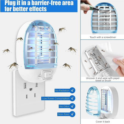 6 Pack Bug Zapper Indoor, Electronic Mosquitoes Killer Zapper with Blue Lights for Living Room, Baby Room, Kitchen, Bedroom(2)