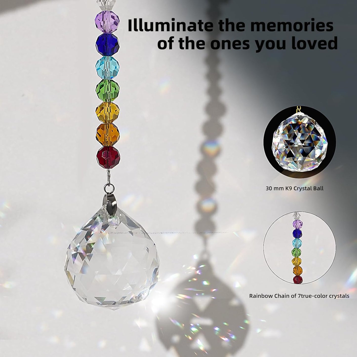 Sympathy Gifts for Loss of Loved One - Unique Crystal Sun Catcher Rainbow Maker - Ideal Memorial for Mom, Dad, Dog Loss & Miscarriage - Grief & Bereavement Keepsake