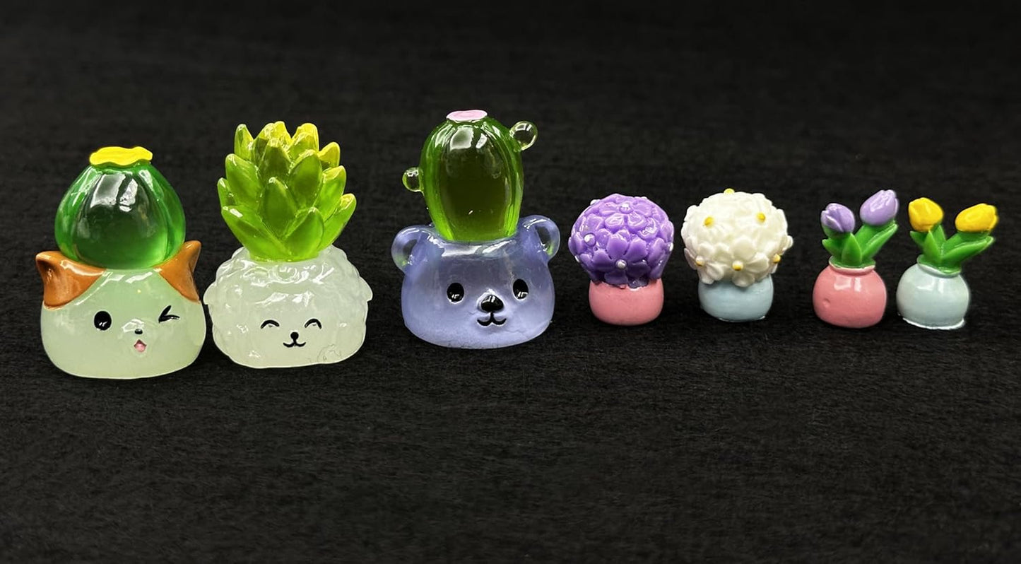 Geiomoo Miniature Resin Fish Tank Landscape Set, Mixed Garden Mini Accessories for Home DIY Crafts Decors (10 Pcs)