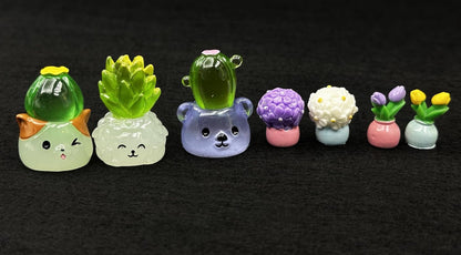 Geiomoo Miniature Resin Fish Tank Landscape Set, Mixed Garden Mini Accessories for Home DIY Crafts Decors (10 Pcs)