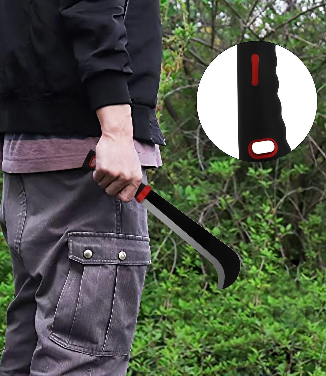 Machete, 15 Inch Gardening Machete for Outdoor and Yard Work, 3Cr13 Stainless Steel and Non-Slip Handle with Nylon Sheath