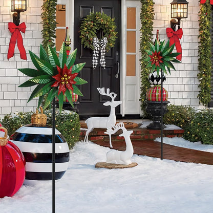 Wind Spinners Outdoor,Kinetic Wind Sculptures & Spinner 57.9 Inches Metal Windmill Christmas Outdoor Decor for Patio,Lawn & Garden
