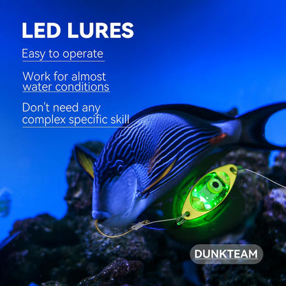 LED Underwater Fishing Lures，LED Lighted Bait Flasher，Deep Drop Fishing Lures，Fish Eye Attractive Light Bait Lure Lamp 5PCS