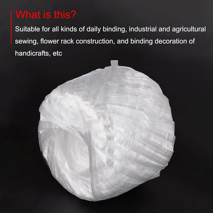 MECCANIXITY Polyester Nylon Plastic Rope Twine Household Bundled for Packing Gardening Craft,150m Length,White