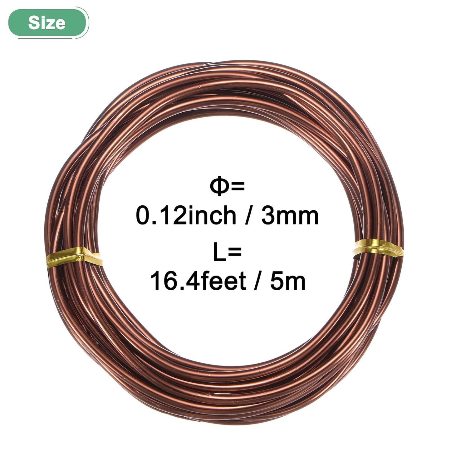 3mm Bonsai Training Wire, 16.4 Feet Total Anodized Aluminum Bonsai Wires for Bonsai Tree Shaping/Branches Fixing/Trunk Holding/DIY Crafting [Bronze]