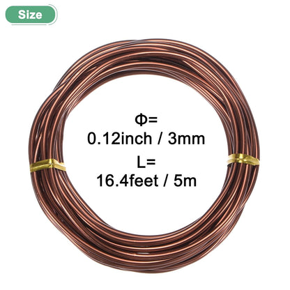 3mm Bonsai Training Wire, 16.4 Feet Total Anodized Aluminum Bonsai Wires for Bonsai Tree Shaping/Branches Fixing/Trunk Holding/DIY Crafting [Bronze]
