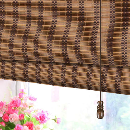 LETAU Wood Window Roman Shades, Bamboo Light Filtering Window Blinds for Indoor Home, Office, Kitchen, Pattern 10