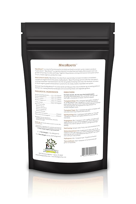 Organic MycoRoots Ultra-Concentrated Mycorrhizal Fungi Root Enhancer – 500 Spores/Gram for Optimal Plant Growth & Health | Boost Soil Nutrient Absorption (1, Pounds)
