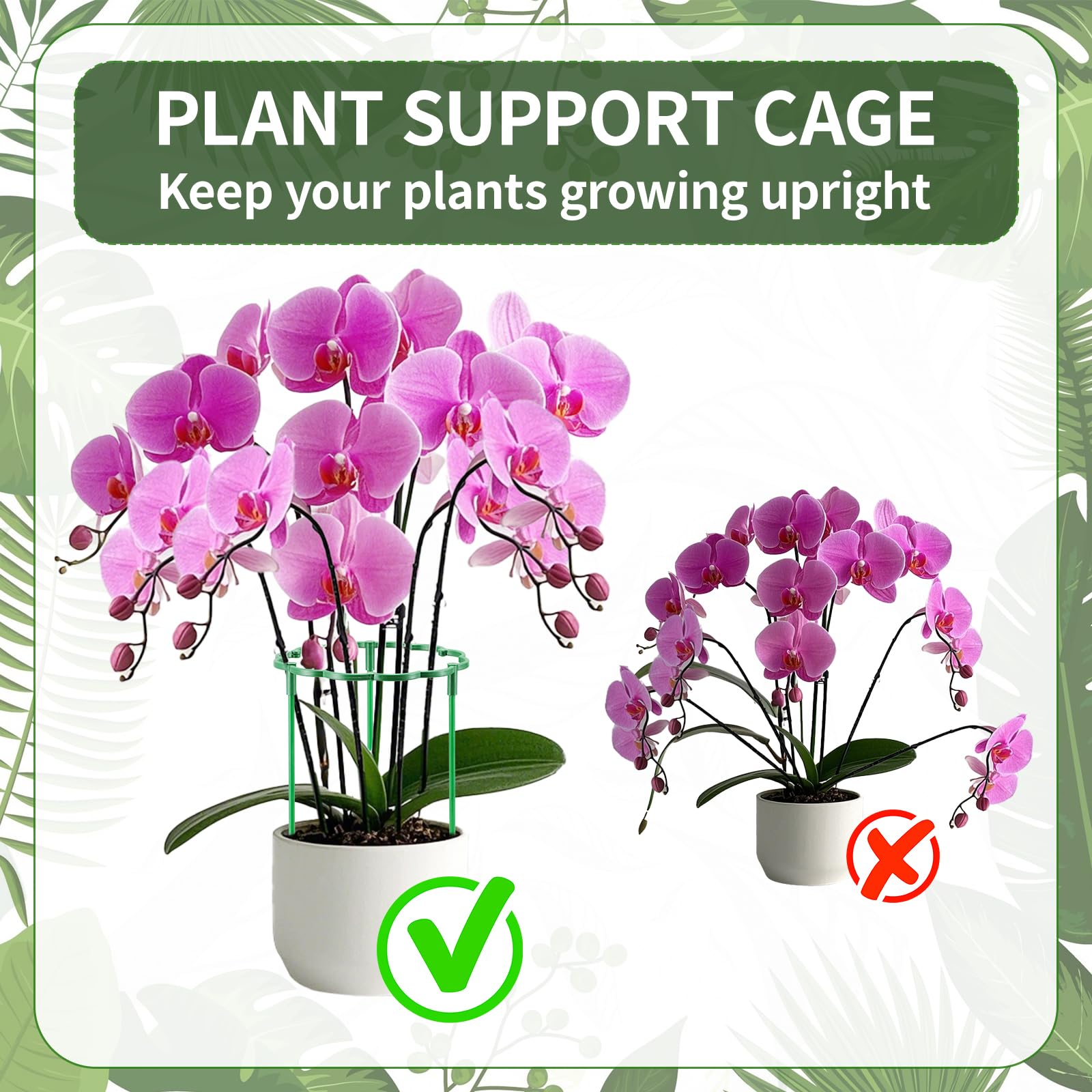 Moiggonoy 12 Pack Plant Support Stakes Sets - Versatile Plant Cages, Stackable Garden Flower